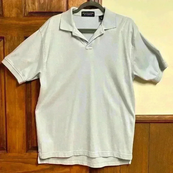 Roundtree & Yorke Light Blue 3 Button Shirt Size M - Picture 1 of 9